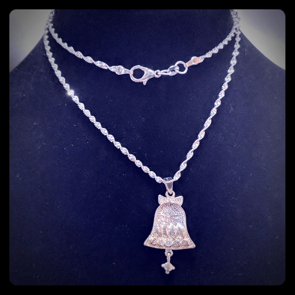 silver Jingle Bell Necklace